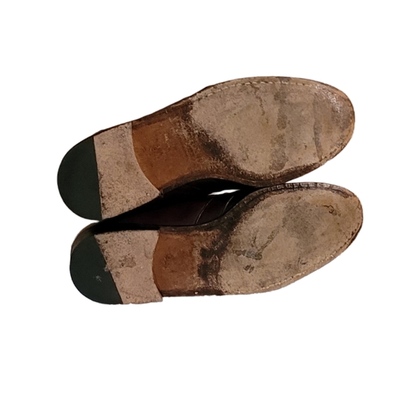 Men Vintage Leather Burgundy Loafers By Magnanni Size 8M Made In Spain - Picture 9 of 11